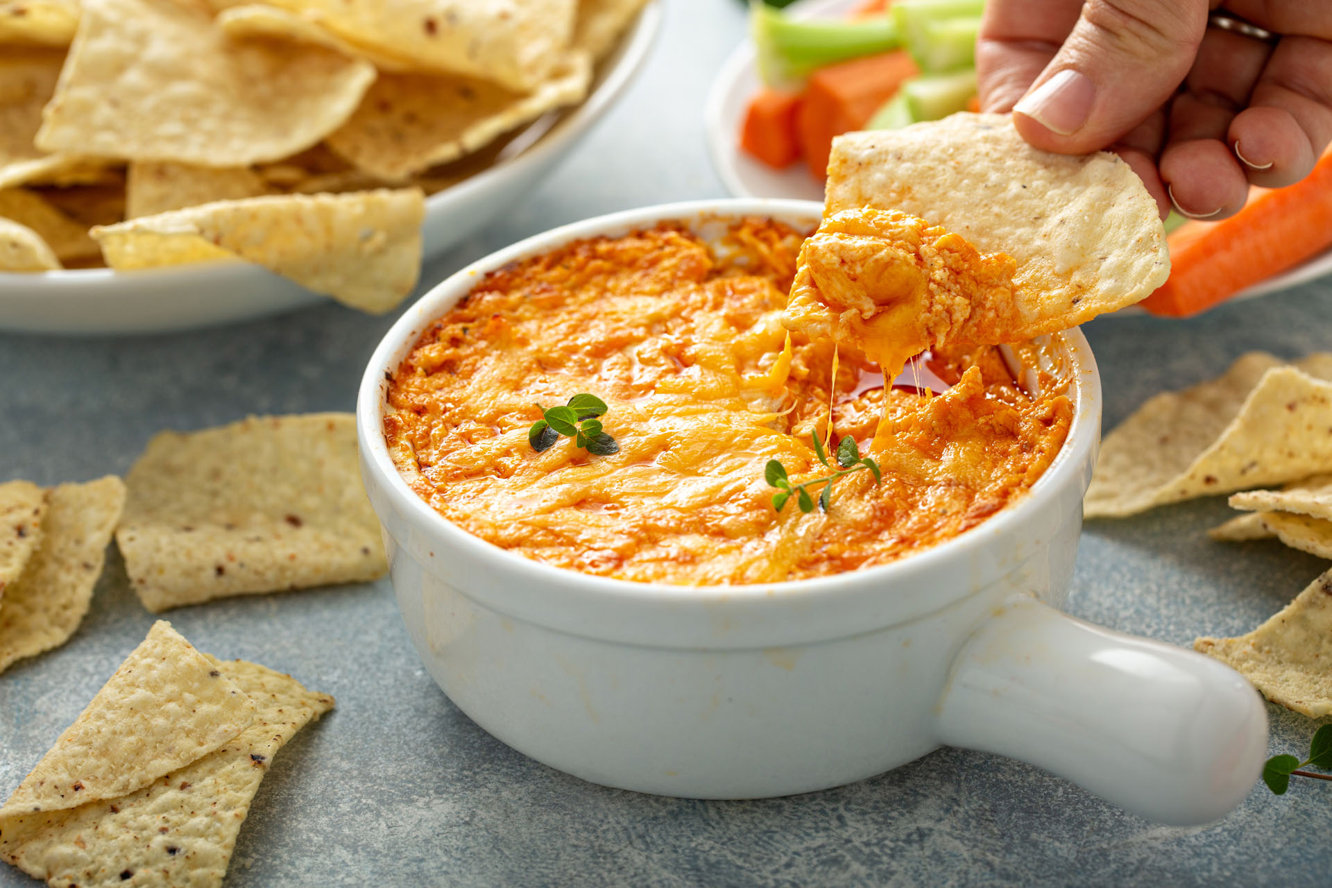 Lightened-up Buffalo Chicken Dip